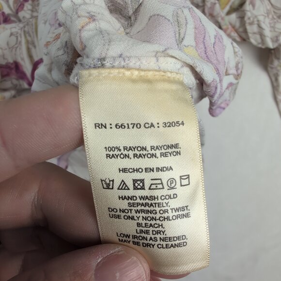 Maeve Floral Tie-Sleeve Blouse Size S  Lightweight Spring Top - Picture 5 of 12